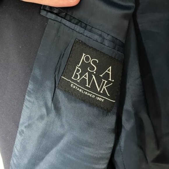 Jos A Bank Blue Wool Blazer Gold Buttons Mens 43R Sports Coat Suit Jacket - Picture 4 of 6